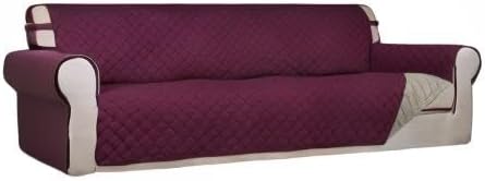 Reversible Quilted Sofa Cover Dog Couch Covers for Sofa, 66 in | Gray/Light Gray, Water Resistant Couch Protector, Washable Pet Couch Cover with Non Slip and Elastic Straps For Kids - Colors B