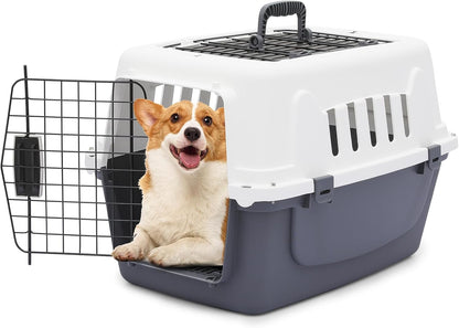 18-Inch 2-Door Top Loading Cat Carrier, Plastic Dog Crate Hard-Sided Dog Travel Carrier for Small Dogs and Cats, Ventilation and Security Lock Design for Pets up to 10 lbs (Green)