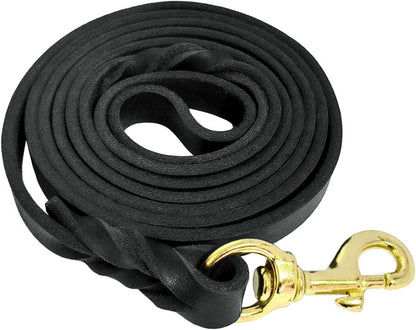Leather Dog Leash 6ft x 1/2'', Heavy Duty Braided Dog Leashes with Rotating Clasp, Genuine Handmade Leather Dog Training Leash for Small Medium Dogs