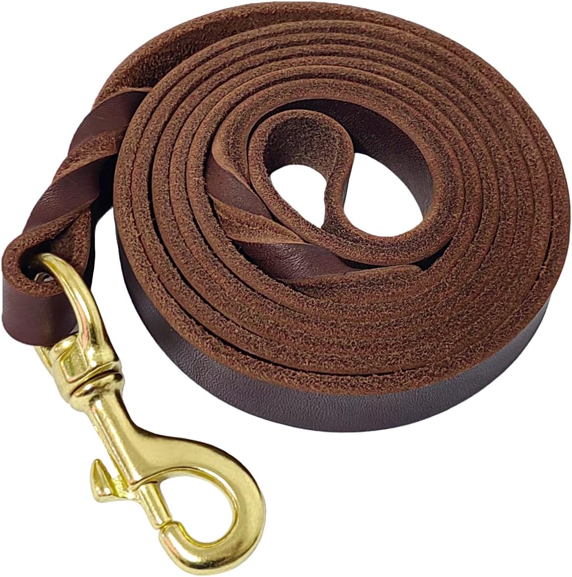 Leather Dog Leash 6ft x 1/2'', Heavy Duty Braided Dog Leashes with Rotating Clasp, Genuine Handmade Leather Dog Training Leash for Small Medium Dogs