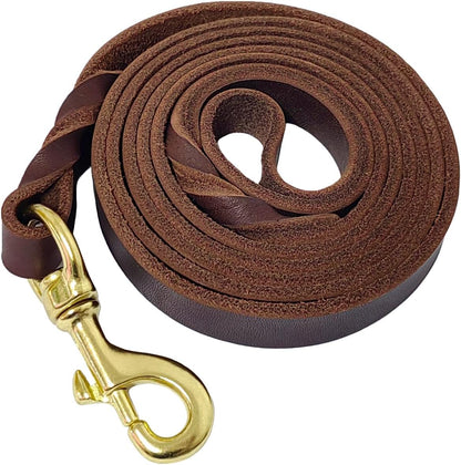 Leather Dog Leash 6ft x 1/2'', Heavy Duty Braided Dog Leashes with Rotating Clasp, Genuine Handmade Leather Dog Training Leash for Small Medium Dogs