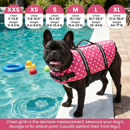 Dog Life Jacket with Rescue Handle, Dog Life Vest for Swimming Boating, Adjustable Reflective Puppy Swim Vest with Superior Buoyancy for Small Medium Large Dogs