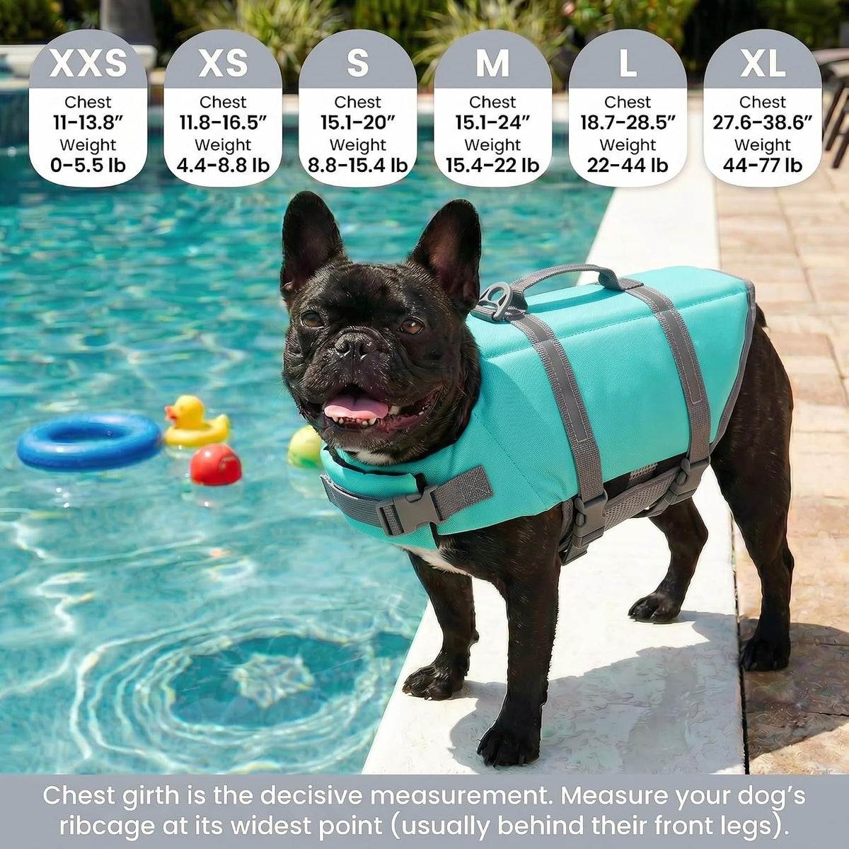 Dog Life Jacket with Rescue Handle, Dog Life Vest for Swimming Boating, Adjustable Reflective Puppy Swim Vest with Superior Buoyancy for Small Medium Large Dogs