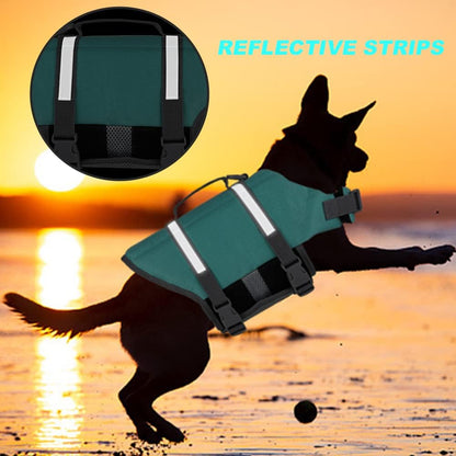 Dog Life Jacket with Rescue Handle, Dog Life Vest for Swimming Boating, Adjustable Reflective Puppy Swim Vest with Superior Buoyancy for Small Medium Large Dogs