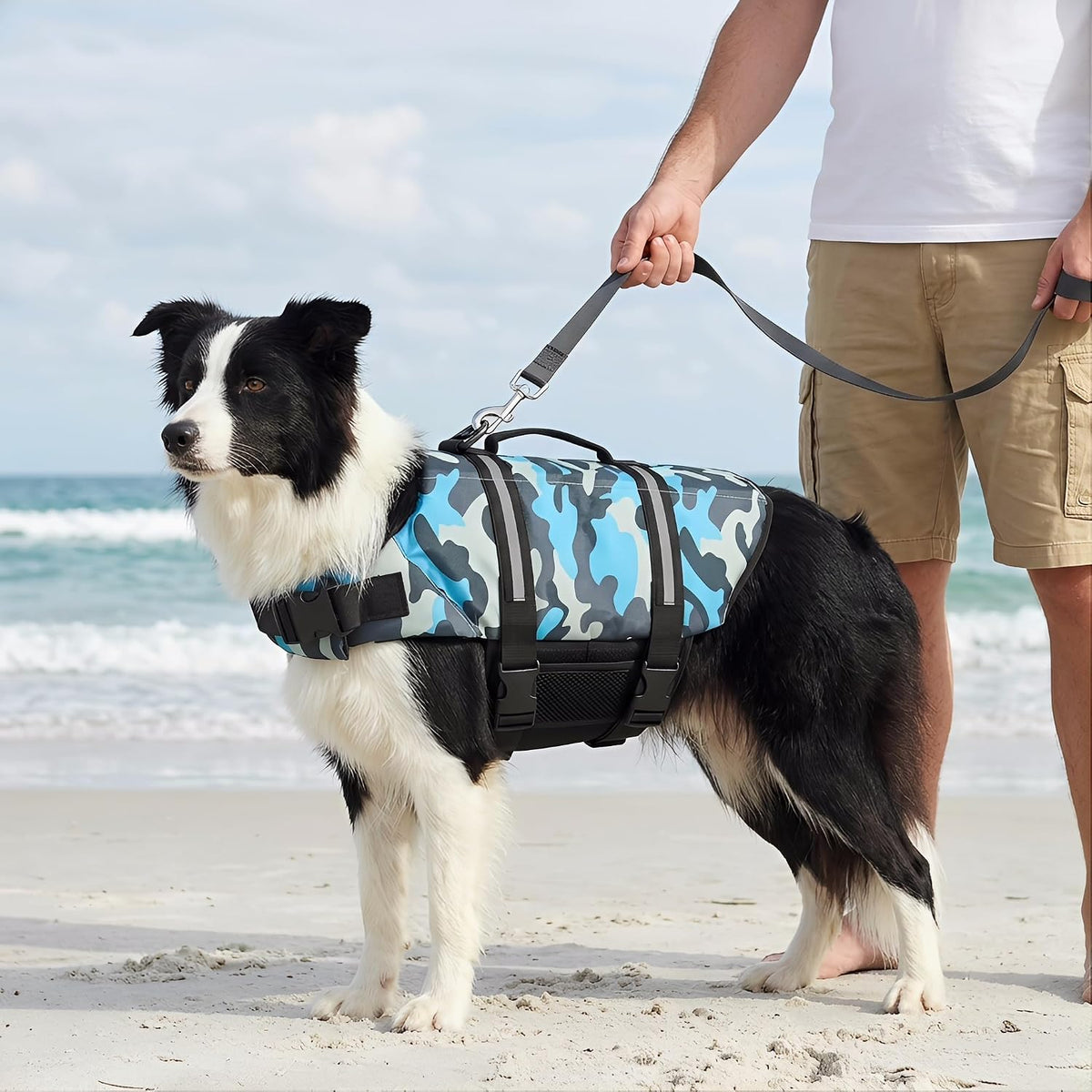 Dog Life Jacket with Rescue Handle, Dog Life Vest for Swimming Boating, Adjustable Reflective Puppy Swim Vest with Superior Buoyancy for Small Medium Large Dogs