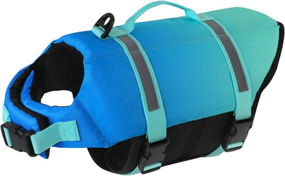 Dog Life Jacket with Rescue Handle, Dog Life Vest for Swimming Boating, Adjustable Reflective Puppy Swim Vest with Superior Buoyancy for Small Medium Large Dogs