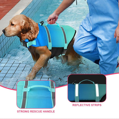 Dog Life Jacket with Rescue Handle, Dog Life Vest for Swimming Boating, Adjustable Reflective Puppy Swim Vest with Superior Buoyancy for Small Medium Large Dogs
