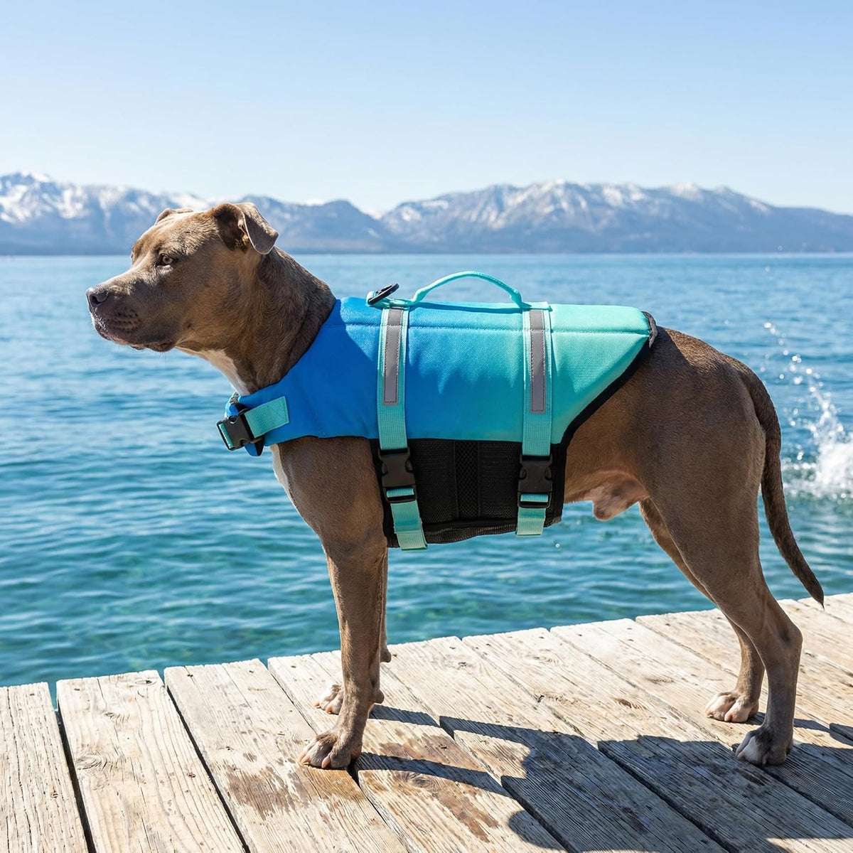 Dog Life Jacket with Rescue Handle, Dog Life Vest for Swimming Boating, Adjustable Reflective Puppy Swim Vest with Superior Buoyancy for Small Medium Large Dogs