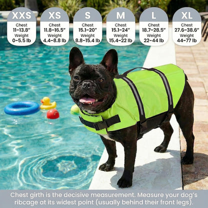 Dog Life Jacket with Rescue Handle, Dog Life Vest for Swimming Boating, Adjustable Reflective Puppy Swim Vest with Superior Buoyancy for Small Medium Large Dogs