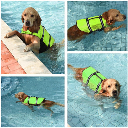 Dog Life Jacket with Rescue Handle, Dog Life Vest for Swimming Boating, Adjustable Reflective Puppy Swim Vest with Superior Buoyancy for Small Medium Large Dogs