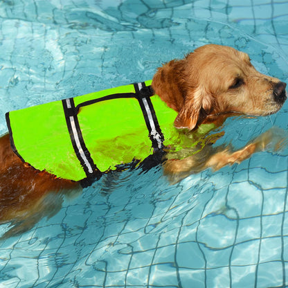 Dog Life Jacket with Rescue Handle, Dog Life Vest for Swimming Boating, Adjustable Reflective Puppy Swim Vest with Superior Buoyancy for Small Medium Large Dogs