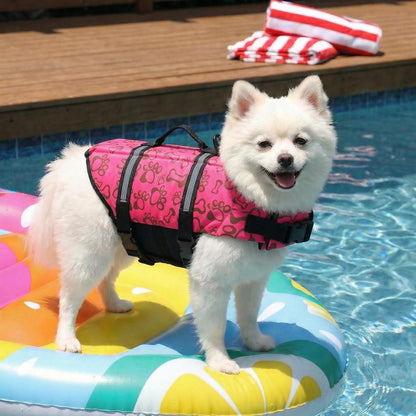 Dog Life Jacket with Rescue Handle, Dog Life Vest for Swimming Boating, Adjustable Reflective Puppy Swim Vest with Superior Buoyancy for Small Medium Large Dogs