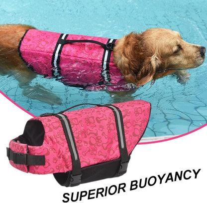 Dog Life Jacket with Rescue Handle, Dog Life Vest for Swimming Boating, Adjustable Reflective Puppy Swim Vest with Superior Buoyancy for Small Medium Large Dogs
