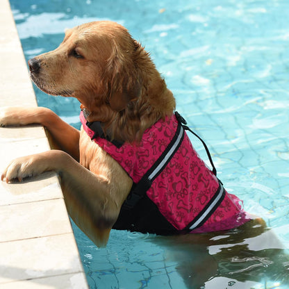 Dog Life Jacket with Rescue Handle, Dog Life Vest for Swimming Boating, Adjustable Reflective Puppy Swim Vest with Superior Buoyancy for Small Medium Large Dogs