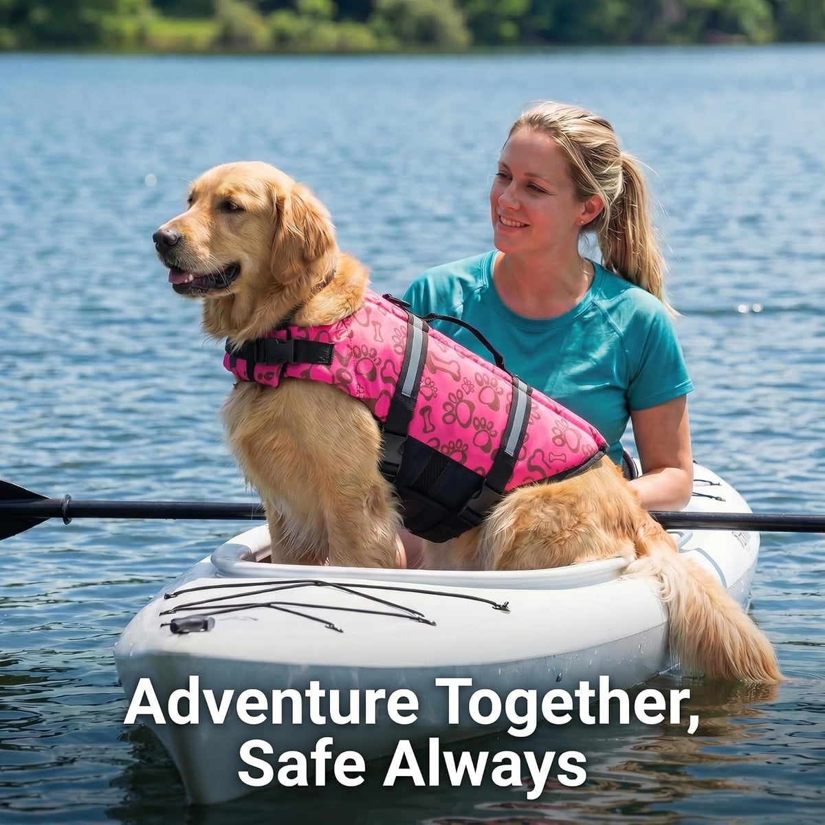 Dog Life Jacket with Rescue Handle, Dog Life Vest for Swimming Boating, Adjustable Reflective Puppy Swim Vest with Superior Buoyancy for Small Medium Large Dogs