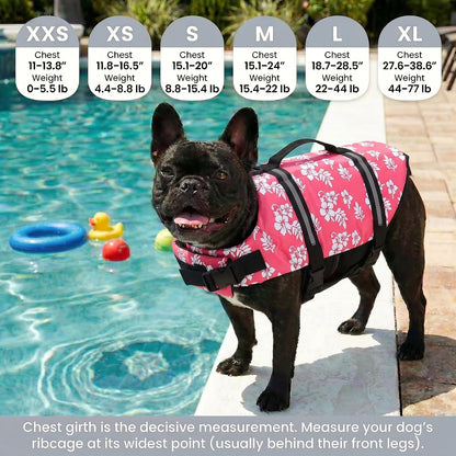 Dog Life Jacket with Rescue Handle, Dog Life Vest for Swimming Boating, Adjustable Reflective Puppy Swim Vest with Superior Buoyancy for Small Medium Large Dogs