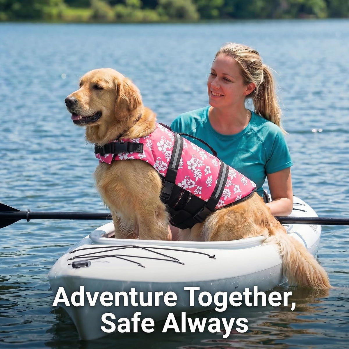 Dog Life Jacket with Rescue Handle, Dog Life Vest for Swimming Boating, Adjustable Reflective Puppy Swim Vest with Superior Buoyancy for Small Medium Large Dogs