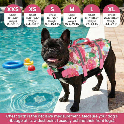 Dog Life Jacket with Rescue Handle, Dog Life Vest for Swimming Boating, Adjustable Reflective Puppy Swim Vest with Superior Buoyancy for Small Medium Large Dogs