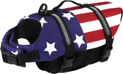 Dog Life Jacket with Rescue Handle, Dog Life Vest for Swimming Boating, Adjustable Reflective Puppy Swim Vest with Superior Buoyancy for Small Medium Large Dogs
