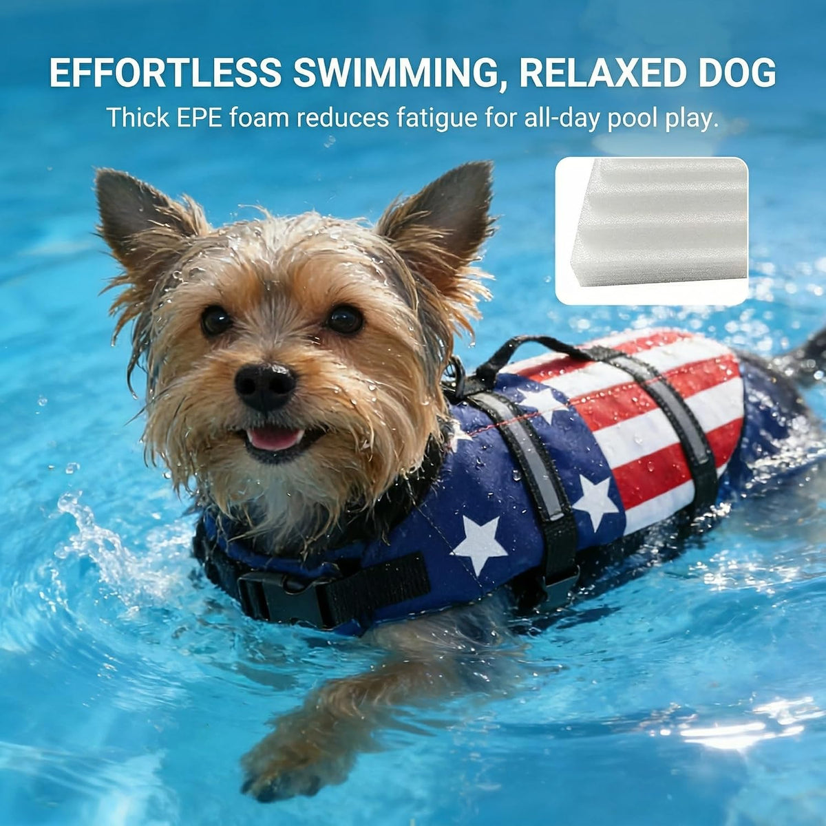 Dog Life Jacket with Rescue Handle, Dog Life Vest for Swimming Boating, Adjustable Reflective Puppy Swim Vest with Superior Buoyancy for Small Medium Large Dogs