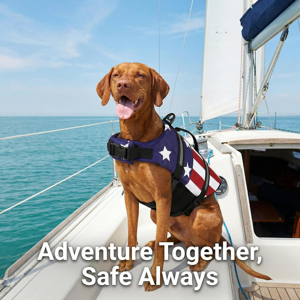 Dog Life Jacket with Rescue Handle, Dog Life Vest for Swimming Boating, Adjustable Reflective Puppy Swim Vest with Superior Buoyancy for Small Medium Large Dogs