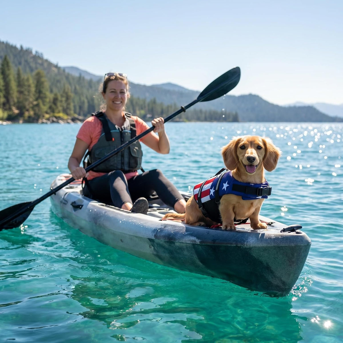 Dog Life Jacket with Rescue Handle, Dog Life Vest for Swimming Boating, Adjustable Reflective Puppy Swim Vest with Superior Buoyancy for Small Medium Large Dogs