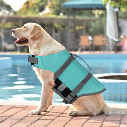 Dog Life Jacket with Rescue Handle, Dog Life Vest for Swimming Boating, Adjustable Reflective Puppy Swim Vest with Superior Buoyancy for Small Medium Large Dogs
