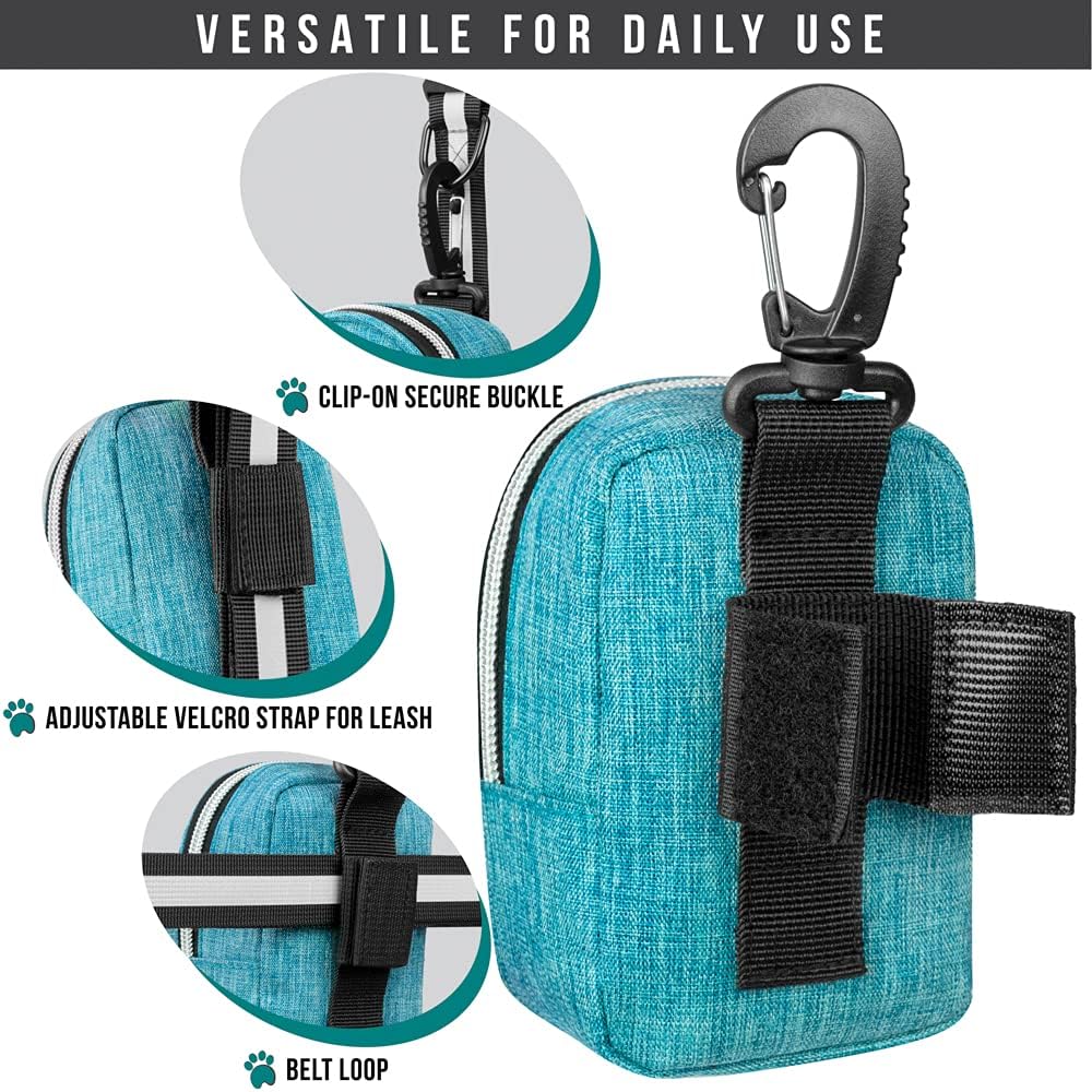 Dog Poop Bag Holder for Leash, Waste Bag Dispenser Pet Pouch, Blue