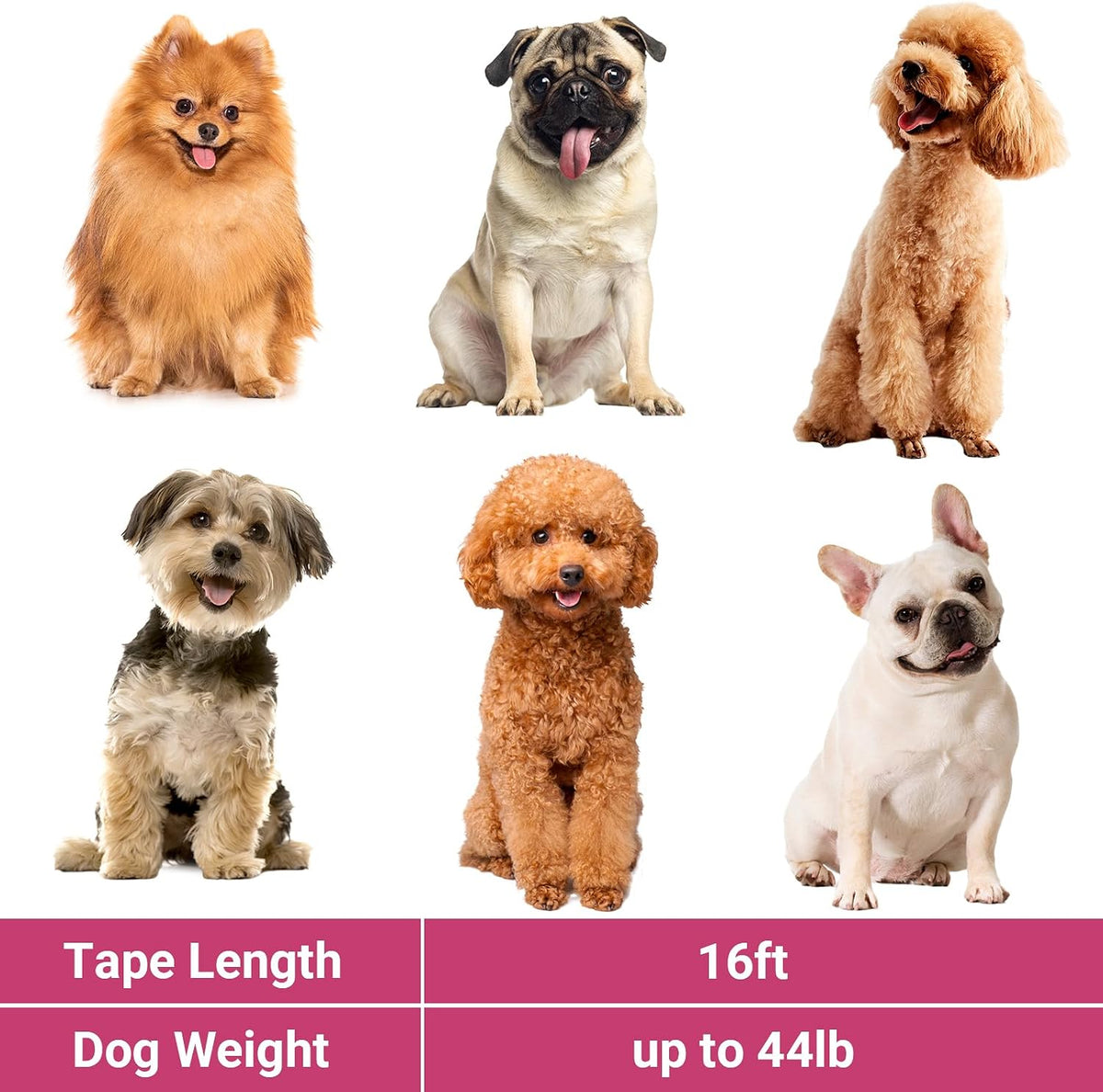 26ft Dog Leash Retractable, 8m Dog Leads Long for Medium Large Breed Pets 44-110Lbs, No Tangle Nylon Tape and 1 Button Break & Lock Heavy Duty Leash for Training Running, Pink