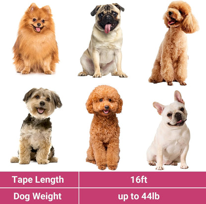 26ft Dog Leash Retractable, 8m Dog Leads Long for Medium Large Breed Pets 44-110Lbs, No Tangle Nylon Tape and 1 Button Break & Lock Heavy Duty Leash for Training Running, Pink
