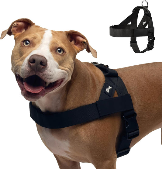 Co. Dog Harness for Medium Sized Dogs (Brown, Medium) | One Click Buckle, Chafe Resistant Webbing, Adjustable Neck & Chest, and Heavy Duty D-Ring, Sturdy Comfortable and Easy to Use