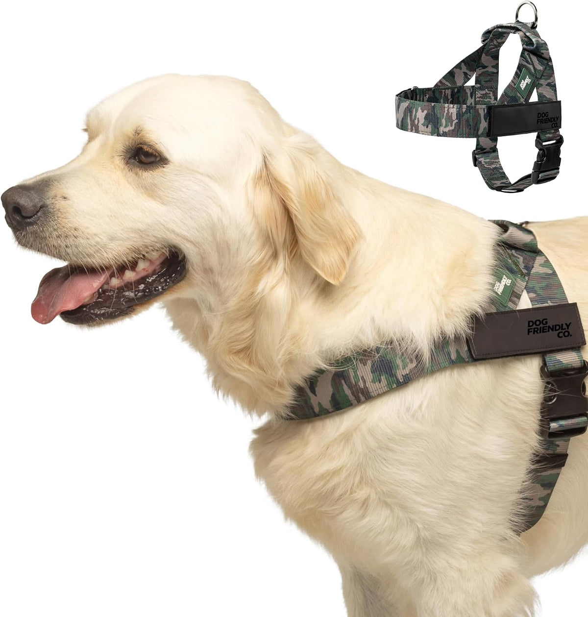 Co. Dog Harness for Medium Sized Dogs (Brown, Medium) | One Click Buckle, Chafe Resistant Webbing, Adjustable Neck & Chest, and Heavy Duty D-Ring, Sturdy Comfortable and Easy to Use