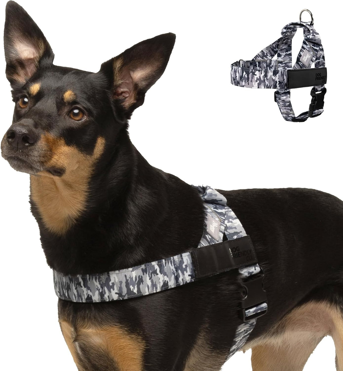 Co. Dog Harness for Medium Sized Dogs (Brown, Medium) | One Click Buckle, Chafe Resistant Webbing, Adjustable Neck & Chest, and Heavy Duty D-Ring, Sturdy Comfortable and Easy to Use