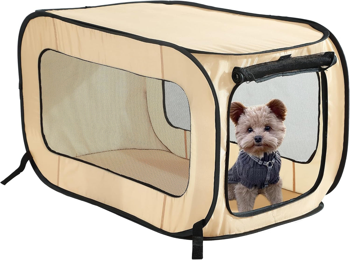 Portable Collapsible Pop Up Kennel, 32.5"L x 19.5"W x 19.5"H, Blue