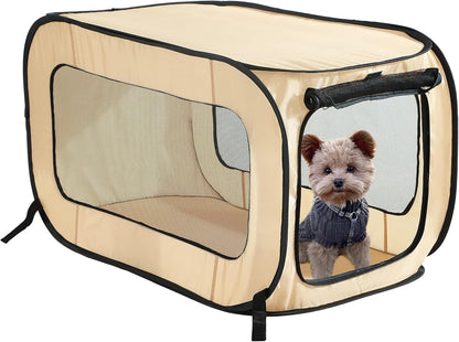 Portable Collapsible Pop Up Kennel, 32.5"L x 19.5"W x 19.5"H, Blue