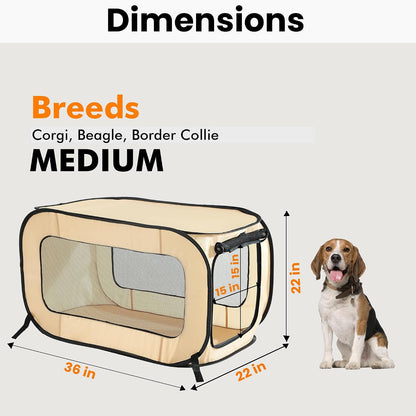 Portable Collapsible Pop Up Kennel, 32.5"L x 19.5"W x 19.5"H, Blue