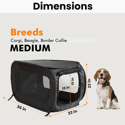 Portable Collapsible Pop Up Kennel, 32.5"L x 19.5"W x 19.5"H, Blue