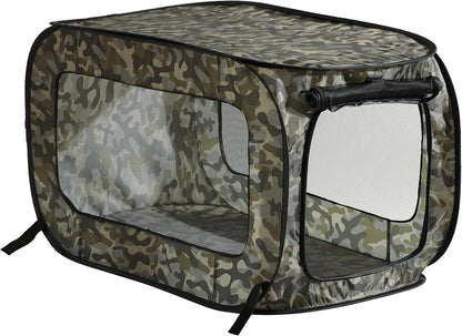 Portable Collapsible Pop Up Kennel, 32.5"L x 19.5"W x 19.5"H, Blue