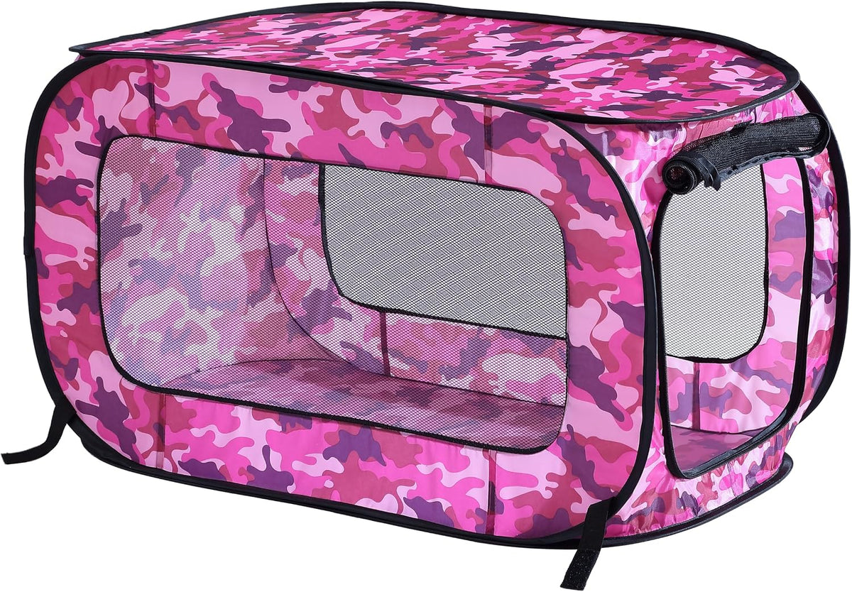 Portable Collapsible Pop Up Kennel, 32.5"L x 19.5"W x 19.5"H, Blue