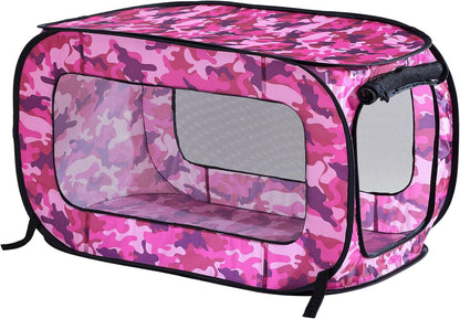 Portable Collapsible Pop Up Kennel, 32.5"L x 19.5"W x 19.5"H, Blue