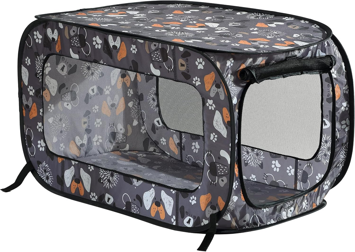 Portable Collapsible Pop Up Kennel, 32.5"L x 19.5"W x 19.5"H, Blue