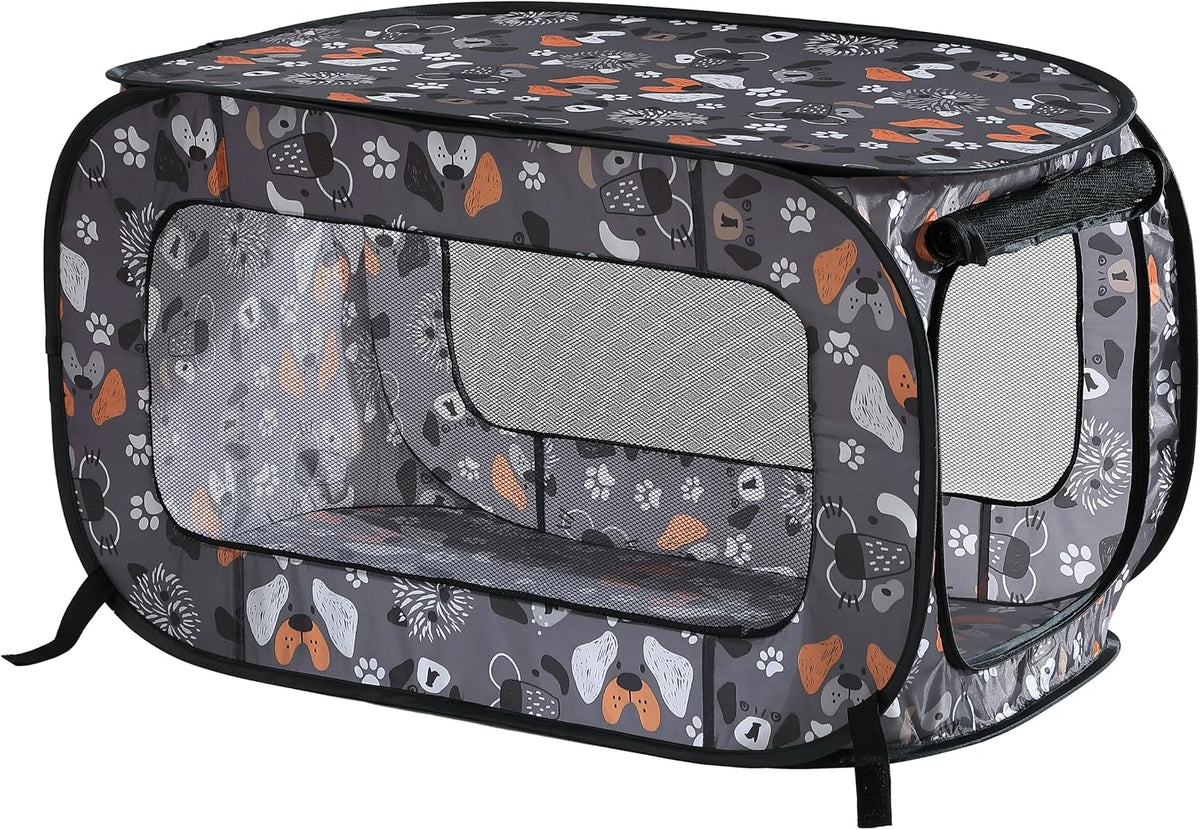 Portable Collapsible Pop Up Kennel, 32.5"L x 19.5"W x 19.5"H, Blue