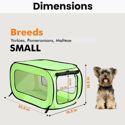 Portable Collapsible Pop Up Kennel, 32.5"L x 19.5"W x 19.5"H, Blue