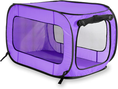Portable Collapsible Pop Up Kennel, 32.5"L x 19.5"W x 19.5"H, Blue