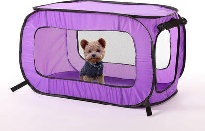 Portable Collapsible Pop Up Kennel, 32.5"L x 19.5"W x 19.5"H, Blue