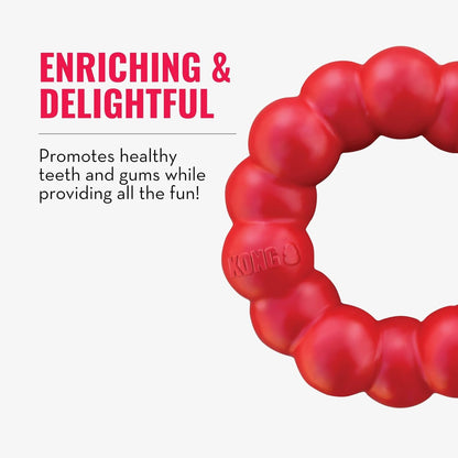 Ring, Natural Rubber Chew Toy for Dental Health, for Medium/Large Dogs