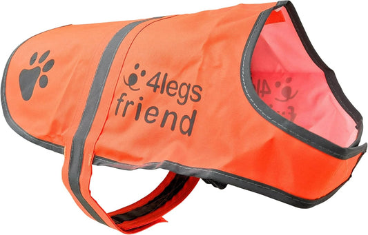 Reflective Dog Vest. Hi-Visibility, Blaze Orange Oxford 300D Waterproof Dog Vest Helps Protect Your Best Friend. Safeguard Your PUP from Motorists & Hunting Accidents, On or Off Leash