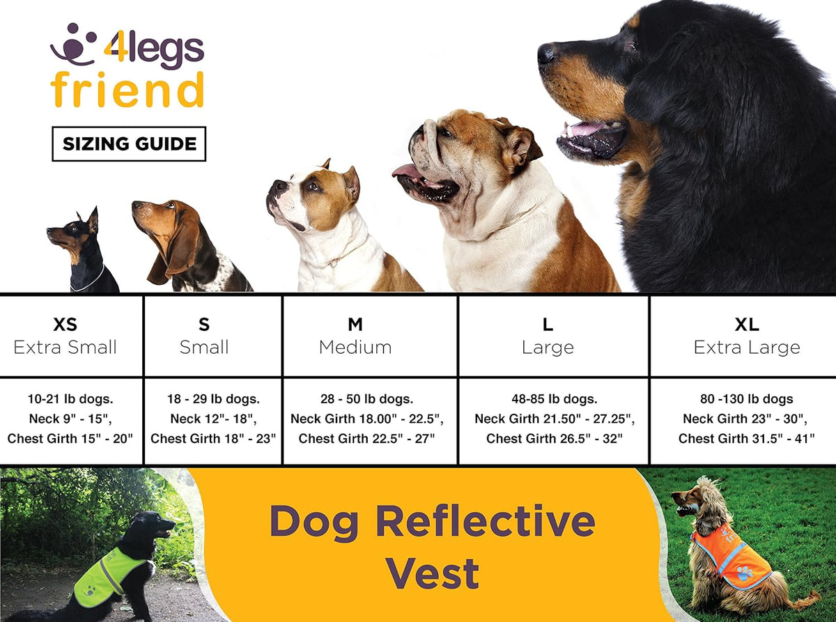 Reflective Dog Vest. Hi-Visibility, Blaze Orange Oxford 300D Waterproof Dog Vest Helps Protect Your Best Friend. Safeguard Your PUP from Motorists & Hunting Accidents, On or Off Leash