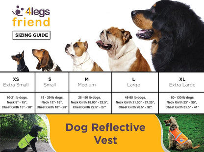 Reflective Dog Vest. Hi-Visibility, Blaze Orange Oxford 300D Waterproof Dog Vest Helps Protect Your Best Friend. Safeguard Your PUP from Motorists & Hunting Accidents, On or Off Leash