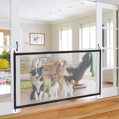 70.8 * 28inch Freestanding Foldable Dog Gate for Puppy Safety - Indoor, Doorway, Stairs
